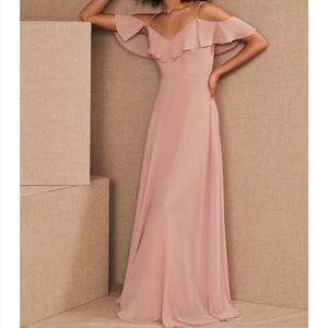 BHLDN Mila bridesmaids dress whipped apricot
